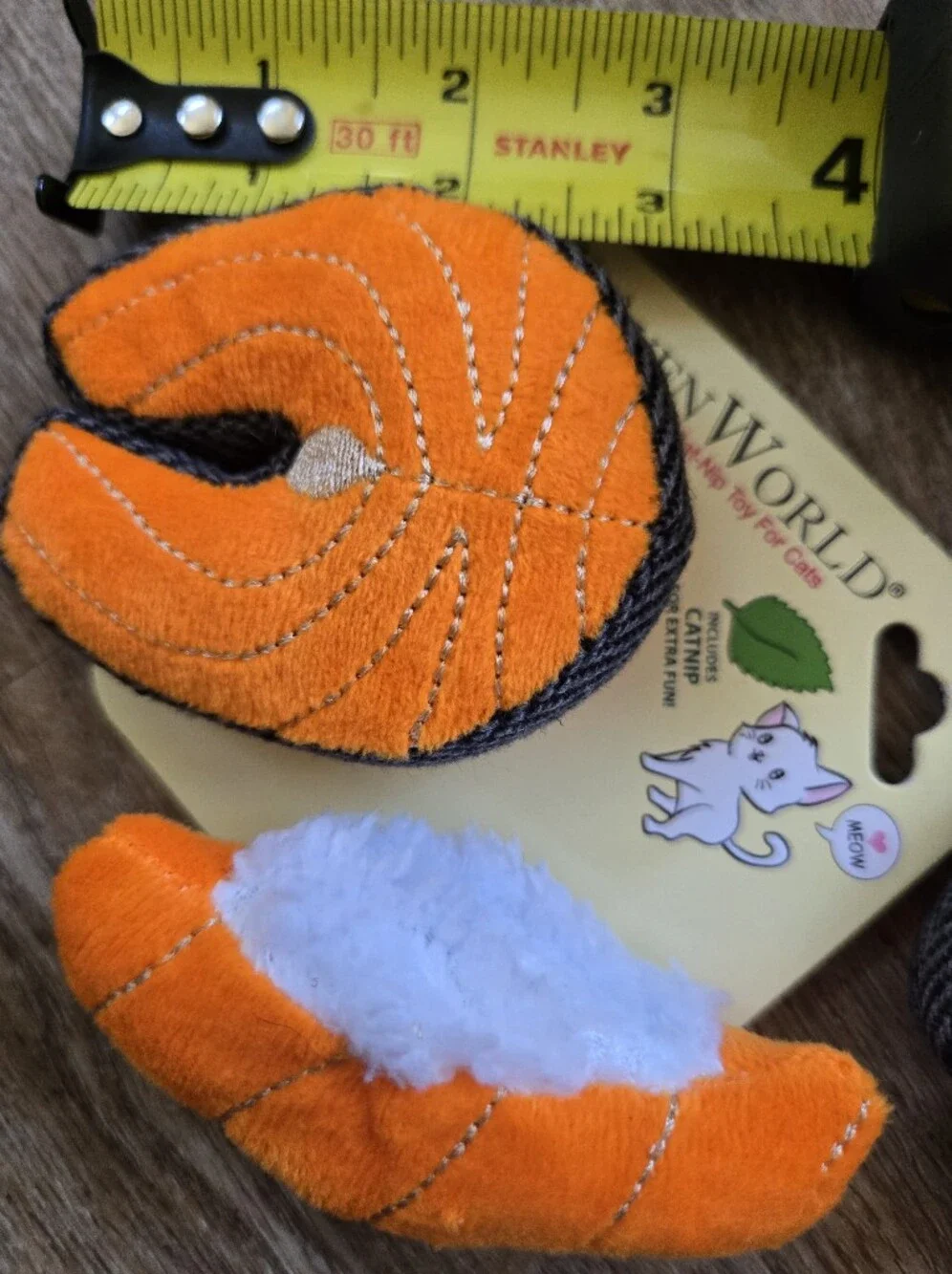 DoyenWorld Plush Cat Toy Orange Shrimp Sushi Set- 2 Pack